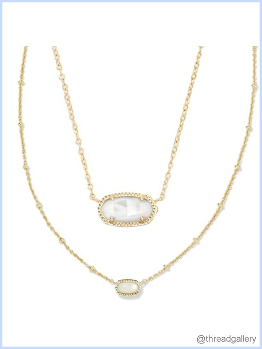 Gold Plated Pearl Pendant Necklace Set of 2 for Women